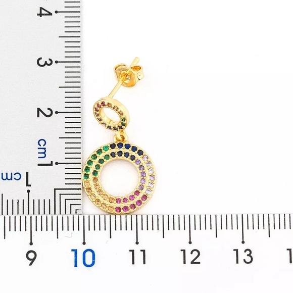 Circle Drop Earrings - Picture 2 of 4